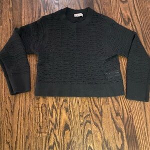 J. Crew Black Crocheted Sweater